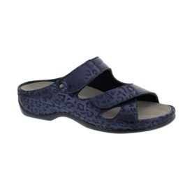   Berkemann tépőzáras papucs Janna bőr/sztreccs mintás kék