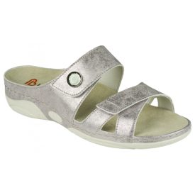 Berkemann tépőzáras papucs Sandy bőr rózsaszín ezüst