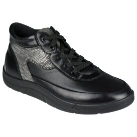   Berkemann fűzős bokacsizma Tyra bőr/sztreccs mintás fekete ezüst