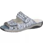 Waldlaufer kényelmi tépőzáras papucs Garda bőr mintás kék