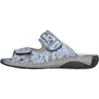 Waldlaufer kényelmi tépőzáras papucs Garda bőr mintás kék