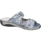 Waldlaufer kényelmi tépőzáras papucs Garda bőr mintás kék