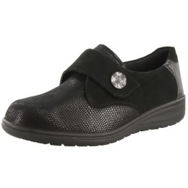   Solidus tépőzáras cipő Kate nubuk/sztreccs/lakkbőr fekete