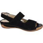 Waldlaufer kényelmi tépőzáras szandál Heliett nubuk fekete