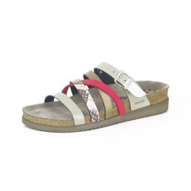   Mephisto csattos papucs Huleda bőr rózsaszín ezüst arany barna