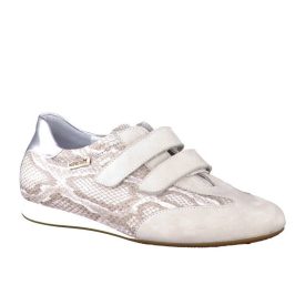   Mephisto tépőzáras félcipő Bea nubuk/bőr mintás fehér bézs