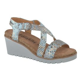   Mobils by Mephisto csattos magastalpú szandál Violina bőr világoskék