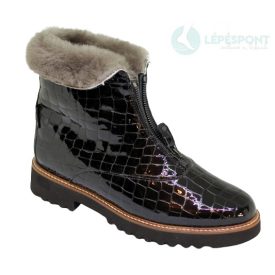   Mephisto cipzáras bokacsizma báránybéléses Samila lakkbőr bordó