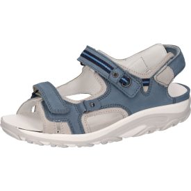   Waldlaufer dynamic gördülő talpú tépőzáras szandál Hanni nubuk kék szürke