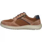 Waldlaufer kényelmi fűzős cipzáras cipő Herwig velúr/textil barna kék