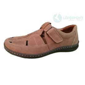   Waldlaufer kényelmi lyukacsos tépőzáras cipő Herwig nubuk barna