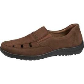  Waldlaufer kényelmi lyukacsos belebújós cipő Herwig nubuk sötétbarna