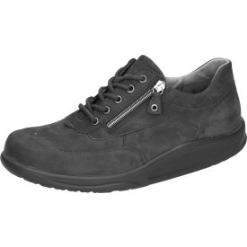   Waldlaufer dynamic gürdülő talpú fűzős cipzáras cipő Helgo nubuk fekete