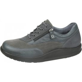   Waldlaufer dynamic gördülő talpú fűzős cipzáras cipő Helgo bőr velúr barna kékeszöld