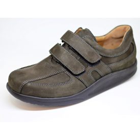   Waldlaufer dynamic gördülő talpú tépőzáras cipő Helgo nubuk zöldesbarna