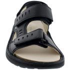 Waldlaufer dynamic gördülő talpú tépőzáras szandál Hanno bőr fekete