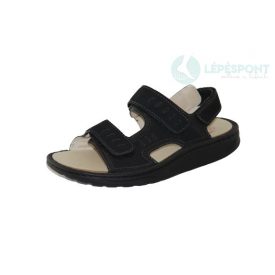   Waldlaufer dynamic gördülő talpú tépőzáras szandál Hanno nubuk fekete