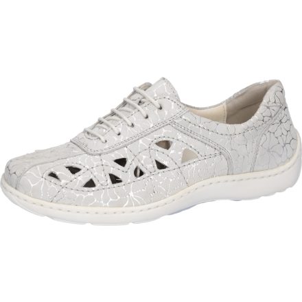 Waldlaufer kényelmi lyukacsos fűzős cipő Henni bőr fehér ezüst