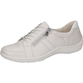   Waldlaufer kényelmi fűzős cipzáras cipő Henni bőr drapp fehér