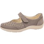 Waldlaufer kényelmi tépőzáras balerina Henni nubuk barnásszürke