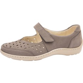   Waldlaufer kényelmi tépőzáras balerina Henni nubuk barnásszürke