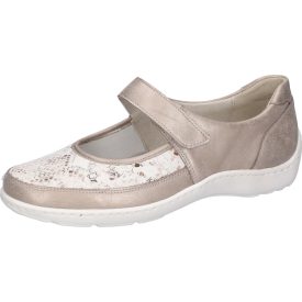   Waldlaufer Ortho Tritt tépőzáras balerina Henni fényes bőr/szteccs drapp