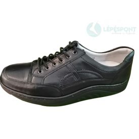   Waldlaufer dynamic gördülő talpú fűzős cipő Helli bőr fekete