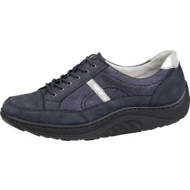   Waldlaufer dynamic gördülő talpú fűzős cipő Helli nubuk kék ezüst