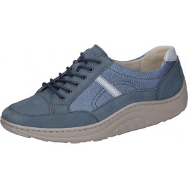   Waldlaufer dynamic gördülő talpú fűzős cipő Helli nubuk kék