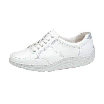 Waldlaufer dynamic gördülő talpú fűzős cipő Helli bőr fehér ezüst
