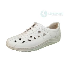   Waldlaufer dynamic gördülő talpú lyukacsos fűzős cipő Helli bőr fehér