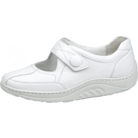   Waldlaufer dynamic gördülő talpú tépőzáras balerina Helli bőr fehér