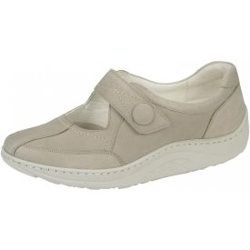   Waldlaufer dynamic gördülő talpú tépőzáras balerina Helli nubuk világos drapp