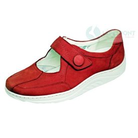   Waldlaufer dynamic gördülő talpú tépőzáras balerina Helli nubuk piros