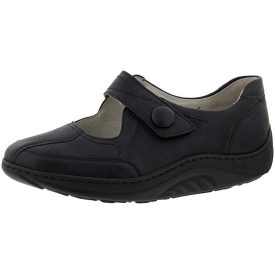   Waldlaufer dynamic gördülő talpú tépőzáras balerina Helli fényes nubuk kék