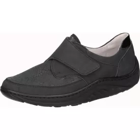   Waldlaufer dynamic Ortho Tritt gördülő talpú tépőzáras cipő Helli nubuk/sztreccs fekete