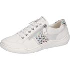 Waldlaufer kényelmi fűzős cipzáras cipő K-Milena bőr fehér ezüst