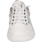 Waldlaufer kényelmi fűzős cipzáras cipő K-Milena bőr fehér ezüst