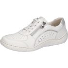 Waldlaufer kényelmi fűzős cipzáras cipő K-Milena Vegán bőr fehér ezüst
