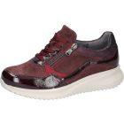 Waldlaufer kényelmi fűzős cipzáras cipő K-Janka lakkbőr/velúr/bőr bordó