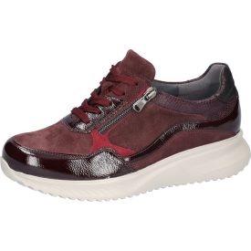   Waldlaufer kényelmi fűzős cipzáras cipő K-Janka lakkbőr/velúr/bőr bordó