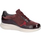 Waldlaufer kényelmi fűzős cipzáras cipő K-Janka lakkbőr/velúr/bőr bordó