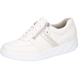   Waldlaufer Ortho Tritt fűzős cipzáras cipő K-Lili bőr/sztreccs fehér ezüst