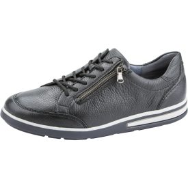   Waldlaufer kényelmi fűzős cipzáras cipő Klemens szarvasbőr fekete