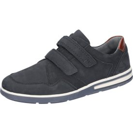   Waldlaufer kényelmi tépőzáras cipő Klemens nubuk/bőr kék barna