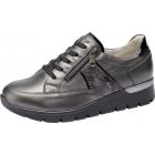 Waldlaufer kényelmi fűzős cipzáras cipő K-Ramona fényes bőr/lakkbőr zöld szürke fekete