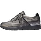 Waldlaufer kényelmi fűzős cipzáras cipő K-Ramona fényes bőr/lakkbőr zöld szürke fekete