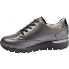 Waldlaufer kényelmi fűzős cipzáras cipő K-Ramona fényes bőr/lakkbőr zöld szürke fekete