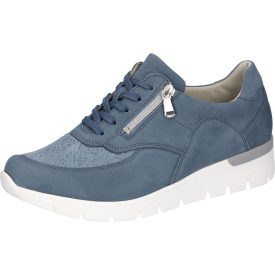   Waldlaufer Ortho Tritt fűzős cipzáras cipő K-Ramona nubuk/sztreccs kék