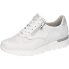 Waldlaufer Ortho Tritt fűzős cipzáras cipő K-Ramona bőr/sztreccs fehér ezüst
